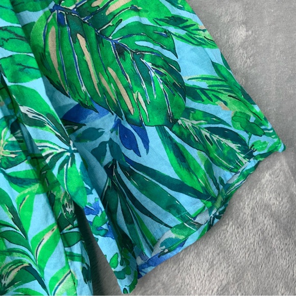 J. Jill Floral Blue/Green  Cotton Top V-Neck. Women’s Size Large. - Picture 4 of 6